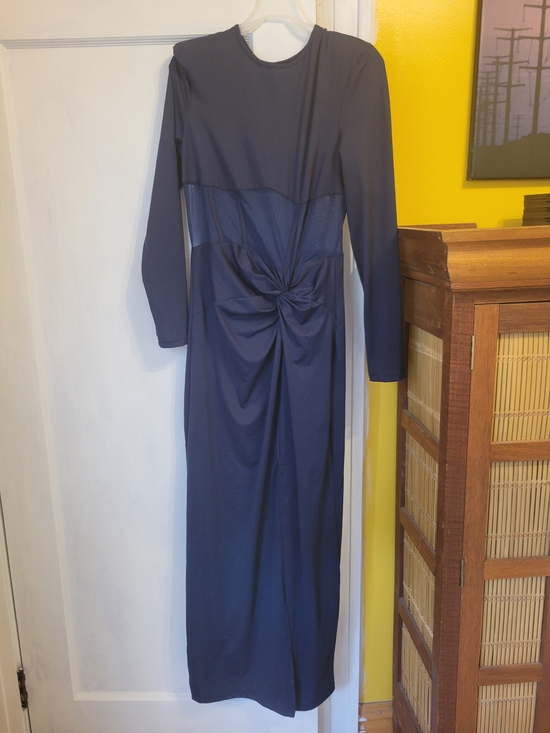 Dresses & Skirts - Long Sleeve Navy Twist-Front Maxi Dress